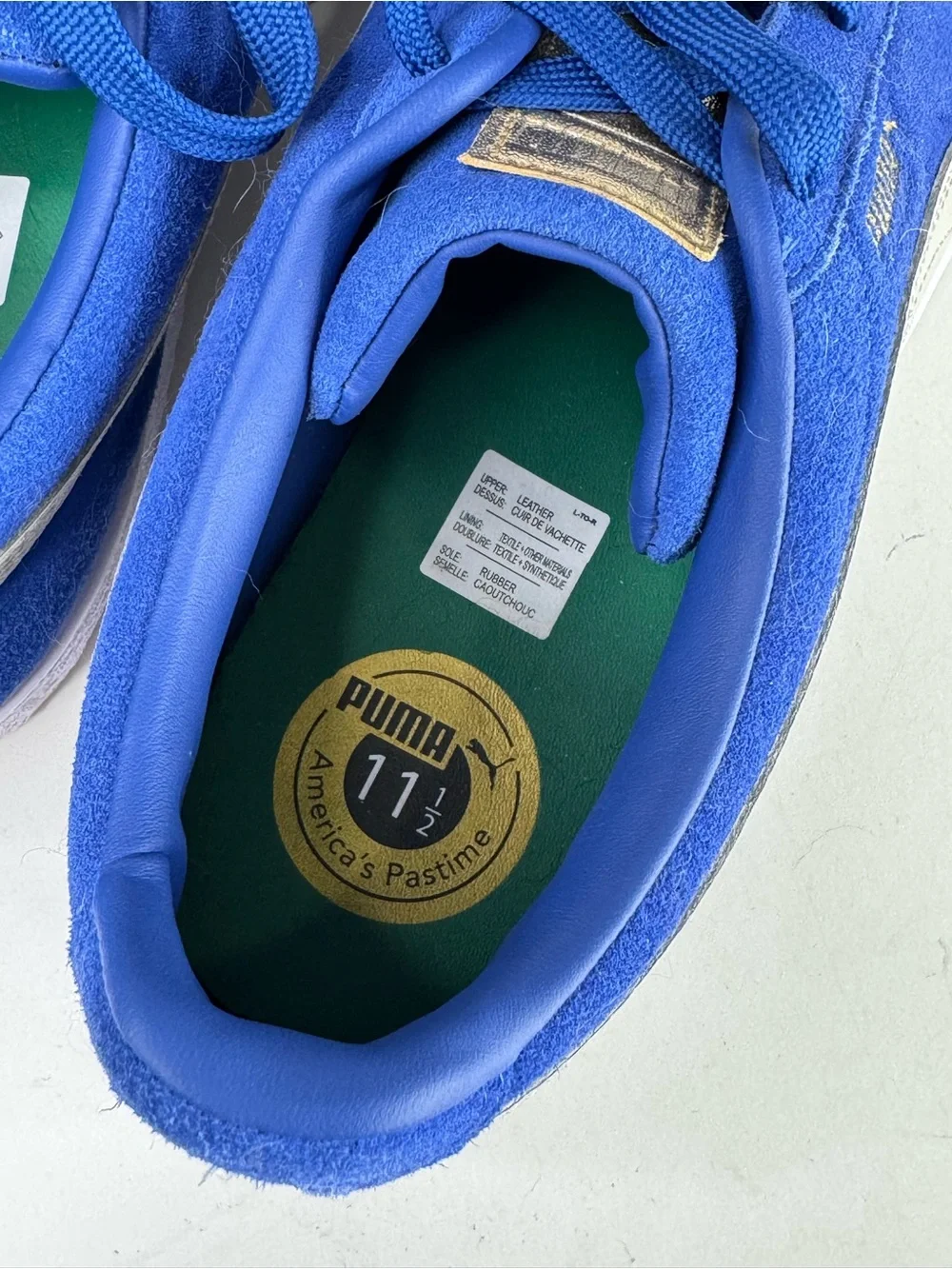 Puma Men’s Royal Blue Suede Sneakers with Cream Formstripe